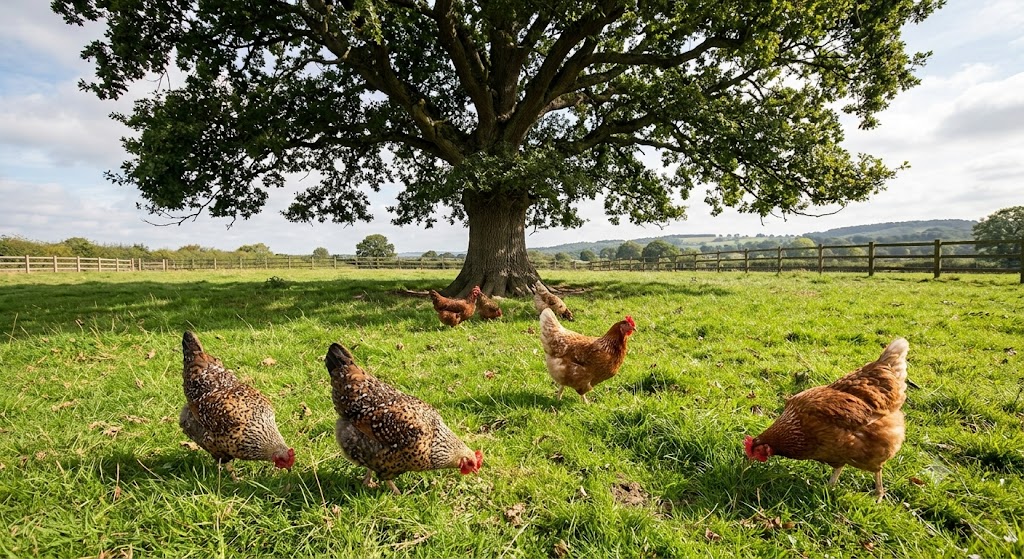 Chickens in the yard